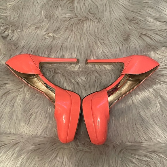 Sz 9 Peachy Orange Patent Leather Madden Girl “Unite” Stilettos 👠 - Picture 6 of 12